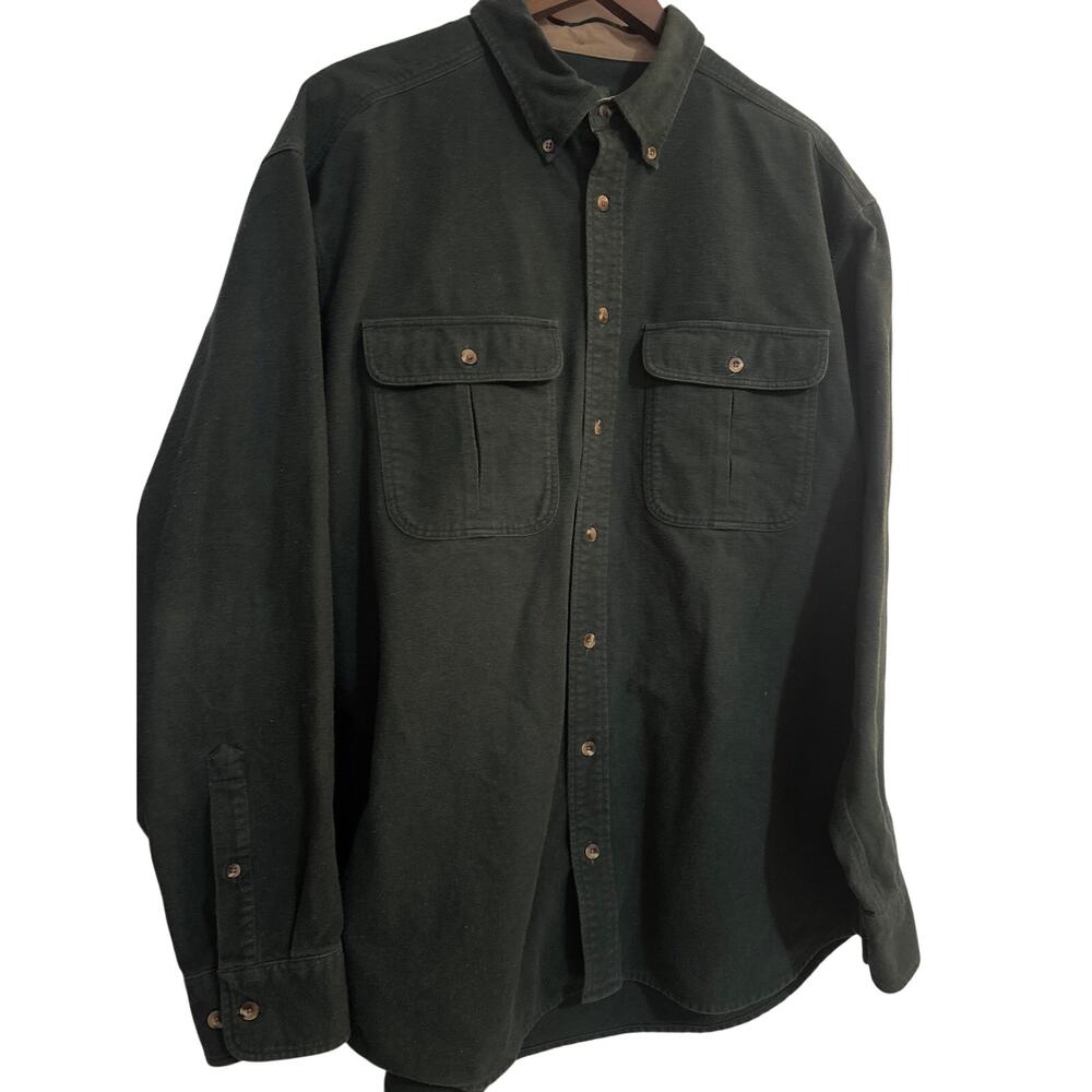 Men's Cabela's L/S Dark Green Button Up Shirt Size XL Tall
